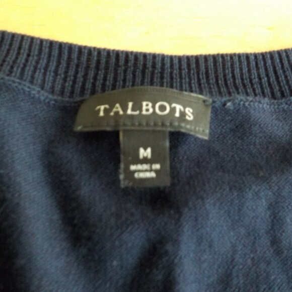 Talbots Cardigan Sweater - Hearts - Black - Medium - 3/4 sleeve  (470) - Picture 2 of 6